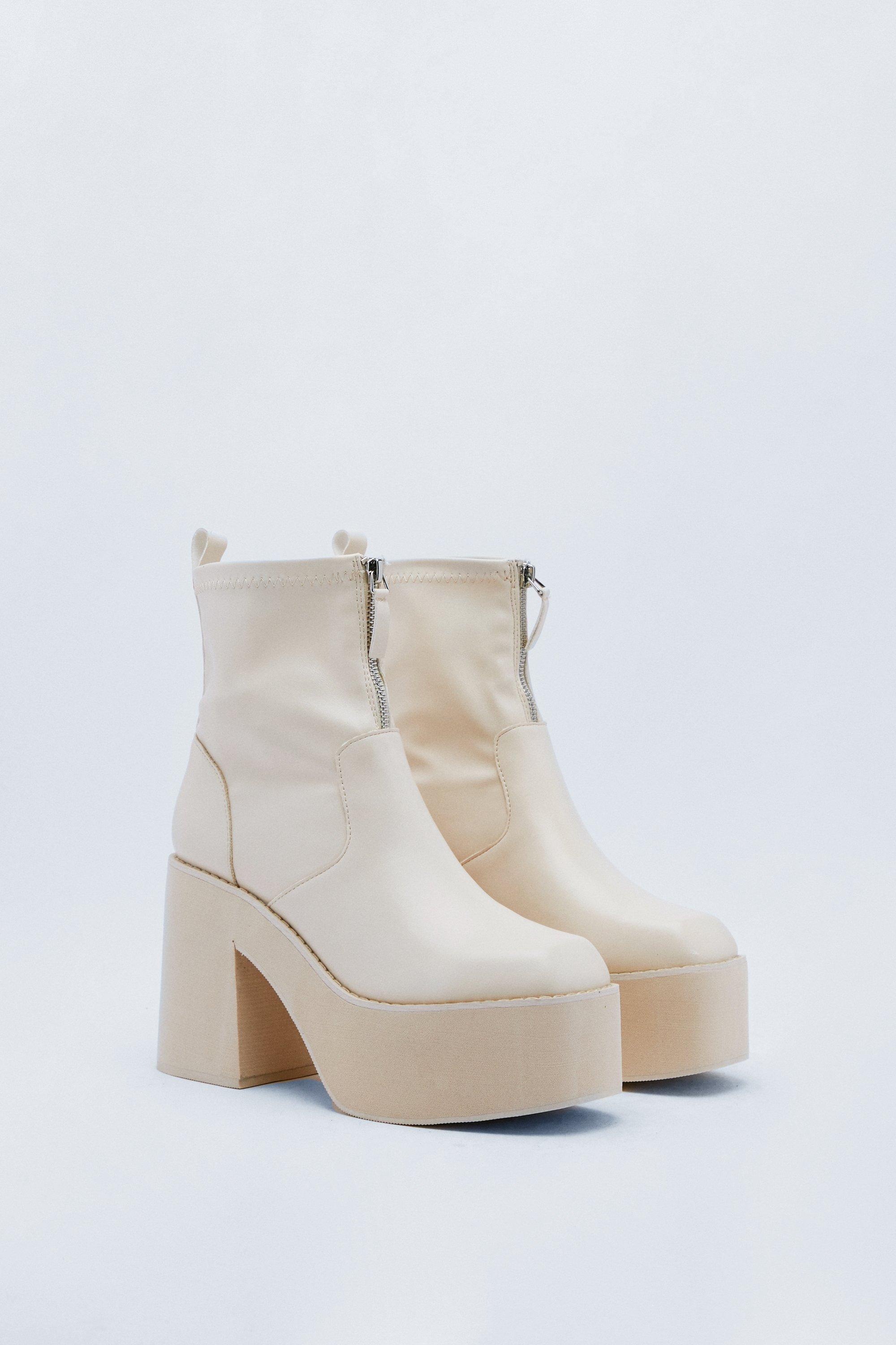 White boots clearance nasty gal